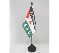 AZ FLAG - Drapeau De Table Frente Polisario Sahara Occidental - 15x10 cm - Mini Drapeau du Rasd Sahraoui De Bureau 100% Polyester avec Hampe De 25cm Et Socle en Plastique Noir