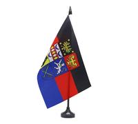 AZ FLAG - Drapeau De Table Frise orientale 21x14 cm - Petit Drapeau De Ostfriesland De Bureau 100% Polyester Avec Hampe De 25cm Et Socle En Plastique Noir