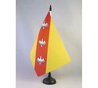 AZ FLAG - Drapeau De Table Grand-gouvernement de Lorraine-et-Barrois 21x14 cm - Petit Drapeau Lorrain De Bureau 100% Polyester Avec Hampe De 25cm Et Socle En Plastique Noir