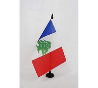 Drapeau de table Grand Liban 1920-1943 21x14cm - PETIT Drapeaux DE BUREAU du Liban français 14 x 21 cm - AZ FLAG