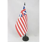 AZ FLAG - Drapeau De Table Grand Union 21x14 cm - Petit Drapeau Du Grand Union De Bureau 100% Polyester Avec Hampe De 25cm Et Socle En Plastique Noir