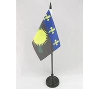 AZ FLAG - Drapeau De Table Guadeloupe - 15x10 cm - Mini Drapeau Guadeloupéen De Bureau 100% Polyester Avec Hampe De 25cm Et Socle En Plastique Noir