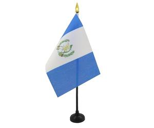 AZ FLAG Drapeau de Table Guatemala 15x10 cm Polyester 100D Socle Plastique | Usage intérieur Drapeau de bureau guatémaltèque finition cousue et bords renforcés