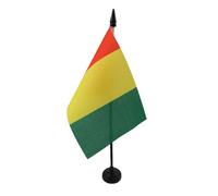 AZ FLAG - Drapeau De Table Guinée - 15x10 cm - Mini Drapeau Guinéen De Bureau 100% Polyester Avec Hampe De 25cm Et Socle En Plastique Noir