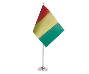 AZ FLAG Drapeau de Table Guinée 22x15 cm Drapeau Guinéen Satin Socle Métal