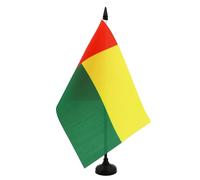 AZ FLAG - Drapeau De Table Guinée-Bissau 21x14 cm - Petit Drapeau Bissau-Guinéen De Bureau 100% Polyester Avec Hampe De 25cm Et Socle En Plastique Noir