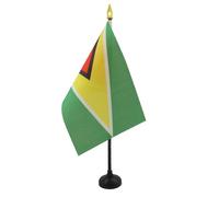 AZ FLAG Drapeau de Table Guyana 15x10 cm Polyester 100D Socle Plastique