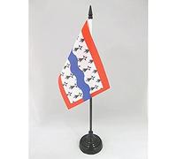 AZ FLAG - Drapeau De Table Haute-Vienne - 15x10 cm - Mini Drapeau Du Département De La Haute-Vienne De Bureau 100% Polyester Avec Hampe De 25cm Et Socle En Plastique Noir