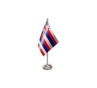 AZ FLAG - Drapeau De Table Hawaii Prestige - Drapeau Hawaiien - Etat Américain - Usa - Etats-Unis De Bureau En Satin Avec Hampe De 30cm Et Socle En Métal - 22x15 cm