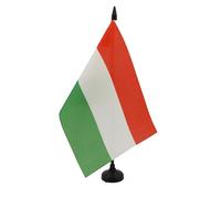 AZ FLAG - Drapeau De Table Hongrie 21x14 cm - Petit Drapeau Hongrois De Bureau 100% Polyester Avec Hampe De 25cm Et Socle En Plastique Noir