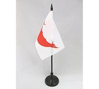 AZ FLAG - Drapeau De Table Île de Pâques - 15x10 cm - Mini Drapeau Rapa Nui De Bureau 100% Polyester Avec Hampe De 25cm Et Socle En Plastique Noir