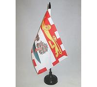 AZ FLAG - Drapeau De Table île-du-Prince-édouard 21x14 cm - Petit Drapeau De L'Île-Du-Prince-Édouard De Bureau 100% Polyester Avec Hampe De 25cm Et Socle En Plastique Noir