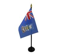 AZ FLAG Drapeau de Table îles Malouines 15x10 cm Socle Plastique | Usage intérieur Drapeau de bureau des malouines Falkland Islands finition cousue et bords renforcés polyester 100D
