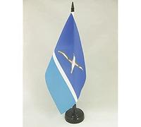 AZ FLAG - Drapeau De Table Îles Midway 21x14 cm - Petit Drapeau Américain De Bureau 100% Polyester Avec Hampe De 25cm Et Socle En Plastique Noir