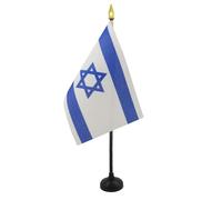 AZ FLAG Drapeau de Table Israël 15x10 cm Polyester 100D Socle Plastique