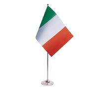 AZ FLAG Drapeau de Table Italie 22x15 cm Drapeau Italien Satin Socle Métal