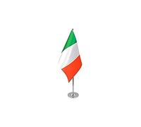 AZ FLAG - Drapeau De Table Italie Prestige - Drapeau Italien De Bureau En Satin Avec Hampe De 30cm Et Socle En Métal - 22x15 cm