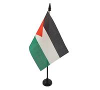 AZ FLAG - Drapeau De Table Jordanie - 15x10 cm - Mini Drapeau Jordanien De Bureau 100% Polyester Avec Hampe De 25cm Et Socle En Plastique Noir