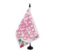 AZ FLAG Drapeau de Table Joyeuses Fêtes des mères 21x14 cm Socle Plastique | Usage intérieur Drapeau de bureau Happy Mother's day finition cousue et bords renforcés polyester 100D