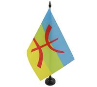 Drapeau de table Kabylie 21x14cm - PETIT Drapeaux DE BUREAU kabyle - Algérie berbère 14 x 21 cm - AZ FLAG