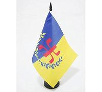 Drapeau de table Kabylie auto-proclamé GPK 21x14cm - PETIT Drapeaux DE BUREAU kabyle - berbère Amazigh 14 x 21 cm - AZ FLAG