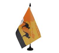 AZ FLAG - Drapeau De Table Kangourou Desert australien 21x14 cm - Petit Drapeau Kangourous D'Australie De Bureau 100% Polyester Avec Hampe De 25cm Et Socle En Plastique Noir
