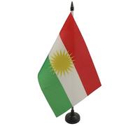 AZ FLAG Drapeau de Table Kurdistan 21x14 cm Polyester 100D Socle Plastique