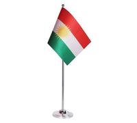 AZ FLAG Drapeau de Table Kurdistan 22x15 cm Drapeau Kurde Satin Socle Métal