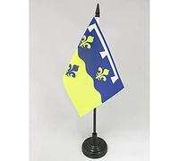 AZ FLAG - Drapeau De Table Loir-et-Cher - 15x10 cm - Mini Drapeau Du Département Loir-Et-Chérien De Bureau 100% Polyester Avec Hampe De 25cm Et Socle En Plastique Noir