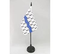 AZ FLAG - Drapeau De Table Loire-Atlantique - 15x10 cm - Mini Drapeau Du Département De Loire-Atlantique De Bureau 100% Polyester Avec Hampe De 25cm Et Socle En Plastique Noir