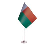 AZ FLAG Drapeau de Table Madagascar 22x15 cm Malgache Satin Socle Métal