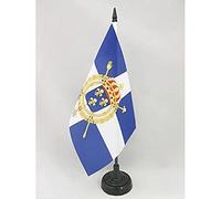 AZ FLAG - Drapeau De Table Marine civile française XVIIIe siècle 21x14 cm - Petit Drapeau Marin Français De Bureau 100% Polyester Avec Hampe De 25cm Et Socle En Plastique Noir