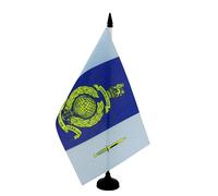 AZ FLAG - Drapeau De Table Marine du Royaume-Uni 40 Commando 21x14 cm - Petit Drapeau De La Royal Navy De Bureau 100% Polyester Avec Hampe De 25cm Et Socle En Plastique Noir