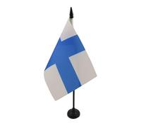 AZ FLAG - Drapeau De Table Marseille 21x14 cm - Petit Drapeau Marseillais De Bureau 100% Polyester Avec Hampe De 25cm Et Socle En Plastique Noir