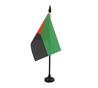 AZ FLAG - Drapeau De Table Martinique indépéndantiste - 15x10 cm - Mini Drapeau Nationaliste Martiniquais De Bureau 100% Polyester Avec Hampe De 25cm Et Socle En Plastique Noir