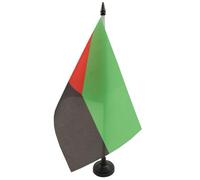 AZ FLAG - Drapeau De Table Martinique indépéndantiste 21x14 cm - Petit Drapeau Nationaliste Martiniquais De Bureau 100% Polyester Avec Hampe De 25cm Et Socle En Plastique Noir