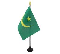 AZ FLAG Drapeau de Table Mauritanie 15x10 cm Polyester 100D Socle Plastique