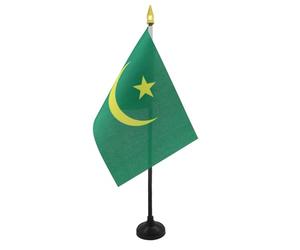 AZ FLAG Drapeau de Table Mauritanie 15x10 cm Polyester 100D Socle Plastique
