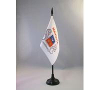 AZ FLAG - Drapeau De Table Mayotte - 15x10 cm - Mini Drapeau Mahorais De Bureau 100% Polyester Avec Hampe De 25cm Et Socle En Plastique Noir