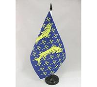 AZ FLAG - Drapeau De Table Meuse 21x14 cm - Petit Drapeau Du Département Meusien De Bureau 100% Polyester Avec Hampe De 25cm Et Socle En Plastique Noir
