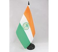 AZ FLAG - Drapeau De Table Miami 21x14 cm - Petit Drapeau De La Ville De Miami De Bureau 100% Polyester Avec Hampe De 25cm Et Socle En Plastique Noir