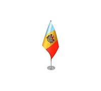 AZ FLAG - Drapeau De Table Moldavie Prestige - Drapeau Moldave De Bureau En Satin Avec Hampe De 30cm Et Socle En Métal - 22x15 cm