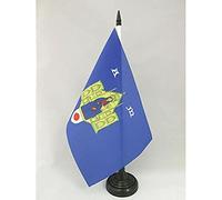 AZ FLAG - Drapeau De Table Montpellier 21x14 cm - Petit Drapeau Montpellierain De Bureau 100% Polyester Avec Hampe De 25cm Et Socle En Plastique Noir