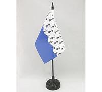 AZ FLAG - Drapeau De Table Morbihan - 15x10 cm - Mini Drapeau Du Département Du Morbihan De Bureau 100% Polyester Avec Hampe De 25cm Et Socle En Plastique Noir