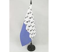 AZ FLAG - Drapeau De Table Morbihan 21x14 cm - Petit Drapeau Du Département Du Morbihan De Bureau 100% Polyester Avec Hampe De 25cm Et Socle En Plastique Noir