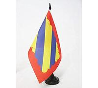 AZ FLAG - Drapeau De Table Nièvre 21x14 cm - Petit Drapeau Du Département Nivernais De Bureau 100% Polyester Avec Hampe De 25cm Et Socle En Plastique Noir