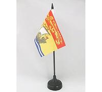 AZ FLAG - Drapeau De Table Nouveau-Brunswick - 15x10 cm - Mini Drapeau Du Nouveau-Brunswick De Bureau 100% Polyester Avec Hampe De 25cm Et Socle En Plastique Noir