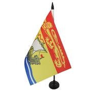 AZ FLAG - Drapeau De Table Nouveau-Brunswick 21x14 cm - Petit Drapeau Du Nouveau-Brunswick De Bureau 100% Polyester Avec Hampe De 25cm Et Socle En Plastique Noir