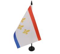 AZ FLAG - Drapeau De Table Nouvelle-Orléans 21x14 cm - Petit Drapeau De La Ville De La Nouvelle-Orléans De Bureau 100% Polyester Avec Hampe De 25cm Et Socle En Plastique Noir