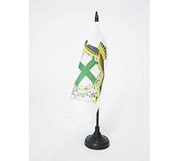 AZ FLAG Drapeau de Table Ordre de Saint-Lazare de Jérusalem 15x15 cm | Usage intérieur Drapeau de bureau des Lazarites finition cousue et bords renforcés polyester 100D